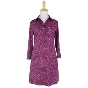 TITLE NINE Adventurista Nimblene 3/4 Sleeve Collared Zip Shirt Dress Size XS